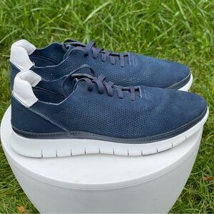 Vionic Tucker Shoes Mens 8 Blue Nubuck Leather Lightweight Casual Sneakers